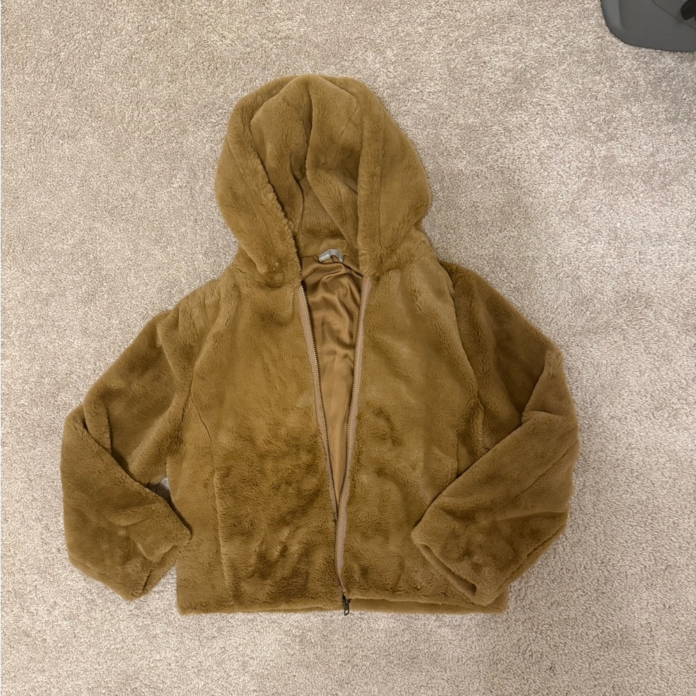 Vince Faux Fur Jacket with Hood, SZ Small